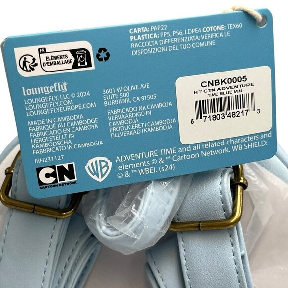 NWT Loungefly Cartoon Network Adventure Time Characters Mini Blue Backpack - Picture 8 of 13